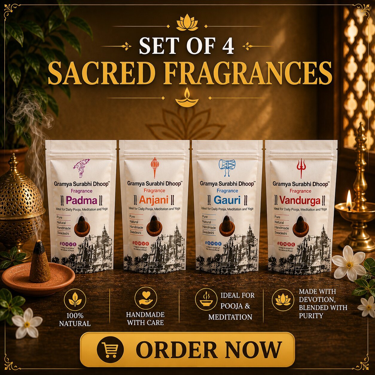 Gramya Surabhi Dhoop (Set of 4) - Image 4